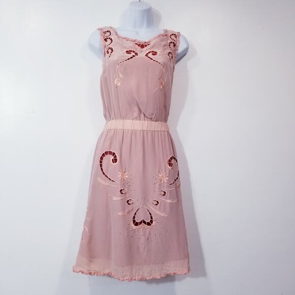 Love Moschino Embroidered Studded Pink Blush Dress - Picture 1 of 12